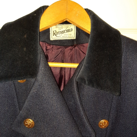 Rothschild Navy Girls Long Coat size 12 - Picture 6 of 12